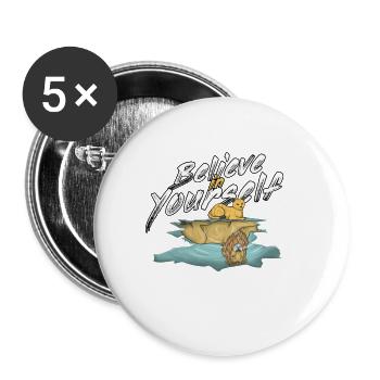 Motivation Löwe - Buttons groß 56 mm (5er Pack) - Weiß - Vorne