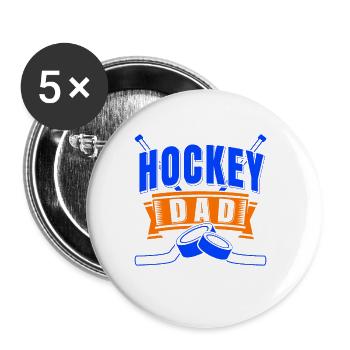 Hockey Dad Awesome Cool Dad Designs T-Shirt - Buttons large 2.2''/56 mm (5-pack) - white - Front