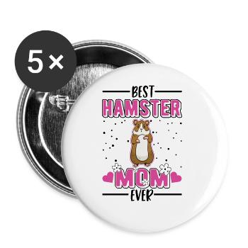 Meilleure maman hamster de tous les temps Hamster Mama - Lot de 5 grands badges (56 mm) - blanc - Devant