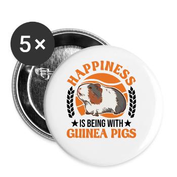 Guinea Pig Lucky Guinea Pig Guinea Pig - Buttons large 2.2''/56 mm (5-pack) - white - Front