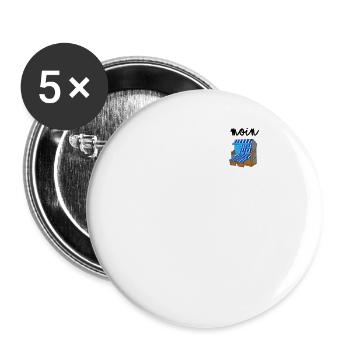 Moin Strandkorb Urlaub Nordlicht Nordisch Ostsee - Buttons groß 56 mm (5er Pack) - Weiß - Vorne