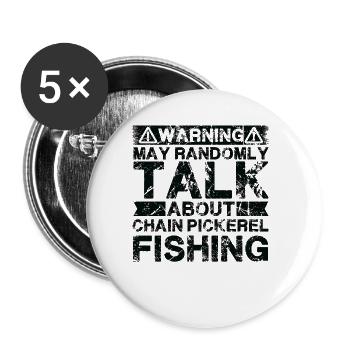 Pêche - Sélecteur de chaîne Poisson - Lot de 5 grands badges (56 mm) - blanc - Devant