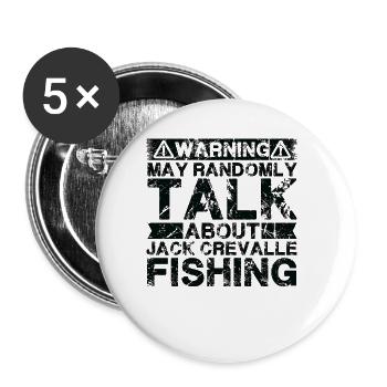 Fishing - Jack Crevalle Fish - Buttons large 2.2''/56 mm (5-pack) - white - Front