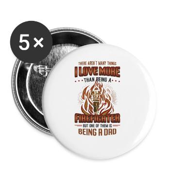Firefighter Stolz Firefighter Papa - Buttons large 2.2''/56 mm (5-pack) - white - Front