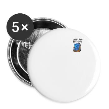 Wennt löppt dann löppt Plattdeutsch Friesisch - Buttons groß 56 mm (5er Pack) - Weiß - Vorne