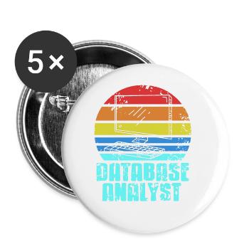 Retro Vintage DATABASE Analyst Designs T-Shirt - Lot de 5 grands badges (56 mm) - blanc - Devant