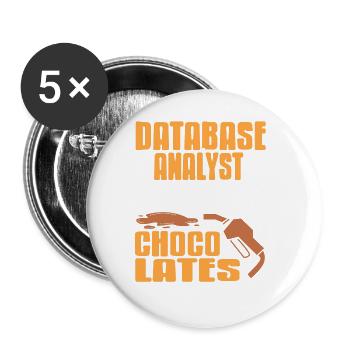 Analyste de base de données alimenté par Choco Lattes Retro - Lot de 5 grands badges (56 mm) - blanc - Devant