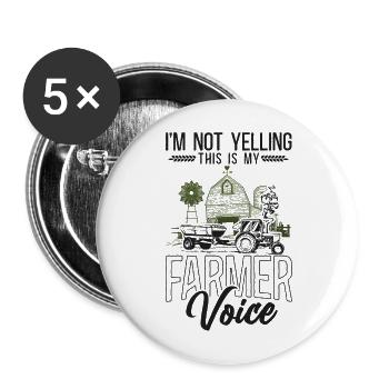 Farming Farmer Tractor Vintage I'm - Buttons large 2.2''/56 mm (5-pack) - white - Front