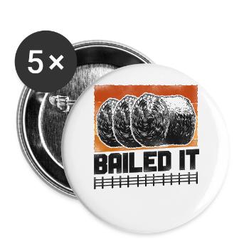 Agriculteur Hay Bale Pun - Lot de 5 grands badges (56 mm) - blanc - Devant