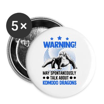 May spontaneously talk about Komodo Dragons - Buttons large 2.2''/56 mm (5-pack) - white - Front