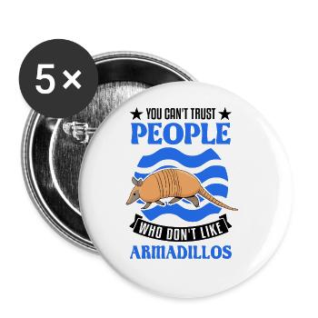 Armadillo Gift Armadillo - Buttons large 2.2''/56 mm (5-pack) - white - Front