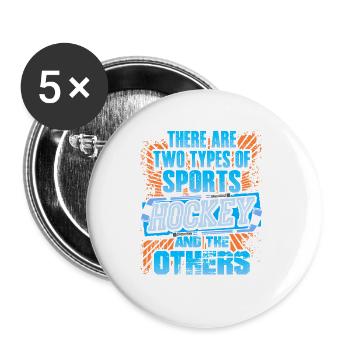 There Are 2 Types Of Sports Hockey & The Others - Buttons groß 56 mm (5er Pack) - Weiß - Vorne