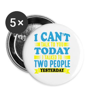 J’ai parlé à deux personnes hier - Lot de 5 grands badges (56 mm) - blanc - Devant
