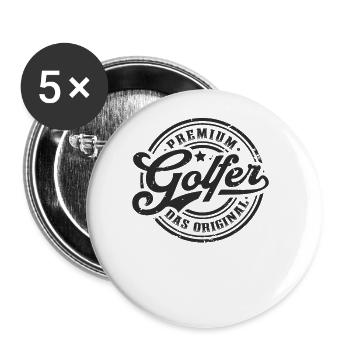 Golfer Original Golfspieler Lustiges Golf - Buttons groß 56 mm (5er Pack) - Weiß - Vorne
