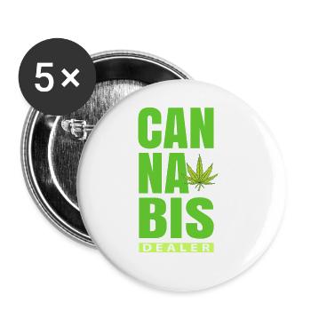 Revendeurs de cannabis - Lot de 5 grands badges (56 mm) - blanc - Devant