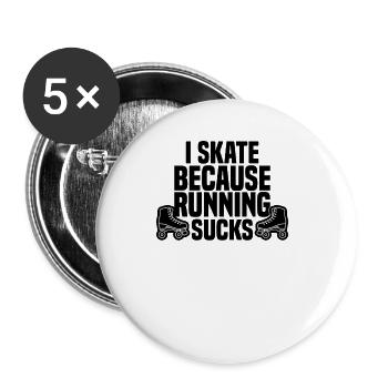 Rollschuh Skating Skateboard Skateboarding Skater - Buttons groß 56 mm (5er Pack) - Weiß - Vorne