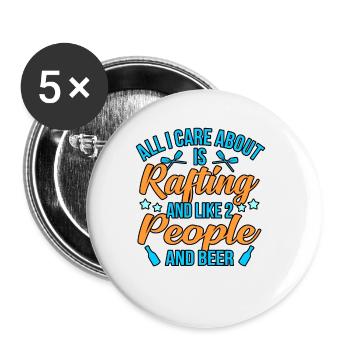 Rafting et bière - Lot de 5 grands badges (56 mm) - blanc - Devant