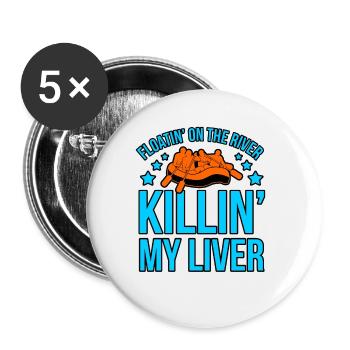 Rafting d’aventure - Lot de 5 grands badges (56 mm) - blanc - Devant