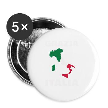 Dessins de drapeau italien pour tous les italiens fiers - Lot de 5 grands badges (56 mm) - blanc - Devant