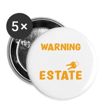 Real Estate Agent Broker Profession Real Estate - Buttons large 2.2''/56 mm (5-pack) - white - Front