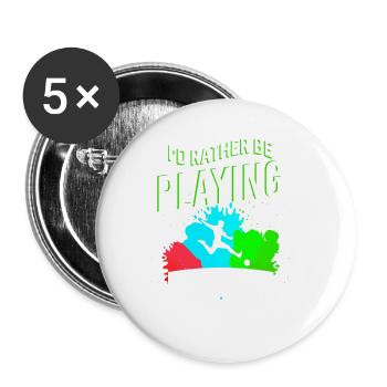 I'd Rather Be Playing Soccer Awesome Soccer Tee - Buttons groß 56 mm (5er Pack) - Weiß - Vorne