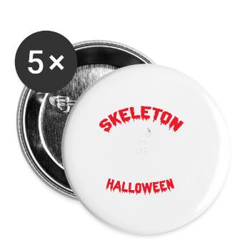 We Love Skeleton Halloween Funny Retro T-Shirt - Buttons large 2.2''/56 mm (5-pack) - white - Front