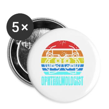 Retro Vintage Ophthalmologist Designs T-Shirt - Buttons large 2.2''/56 mm (5-pack) - white - Front