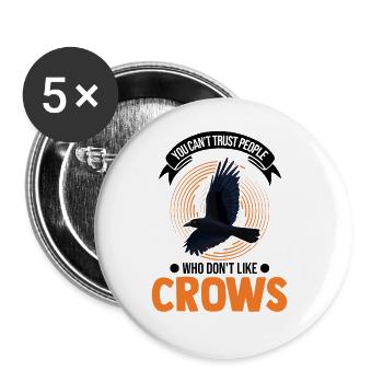 Crow Raven Raven Crow Crow Crow Keeping Crow Breeder - Buttons large 2.2''/56 mm (5-pack) - white - Front