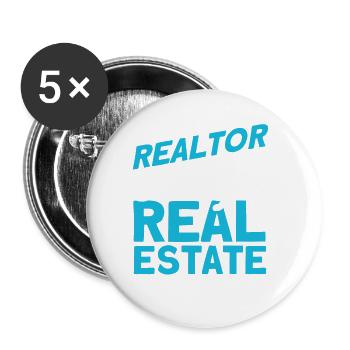 Real Estate Agent Broker Profession Real Estate - Buttons large 2.2''/56 mm (5-pack) - white - Front