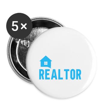 Real Estate Agent Broker Profession Real Estate - Buttons large 2.2''/56 mm (5-pack) - white - Front