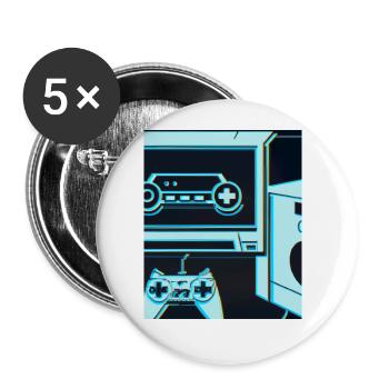 Vaporwave Aesthetic Gaming Console Controller - Buttons large 2.2''/56 mm (5-pack) - white - Front