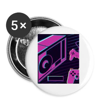 Vaporwave Aesthetic Gaming Console Future - Buttons large 2.2''/56 mm (5-pack) - white - Front