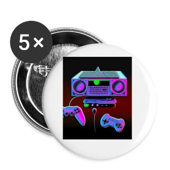 Vaporwave Aesthetic Retro Gaming Console - Buttons large 2.2''/56 mm (5-pack) - white - Front