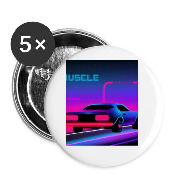 Vaporwave Esthétique Vintage Highway - Lot de 5 grands badges (56 mm) - blanc - Devant