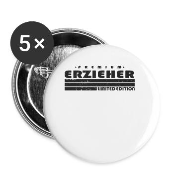 Erzieher Limited Edition Pädagoge Kindergärtner - Buttons groß 56 mm (5er Pack) - Weiß - Vorne