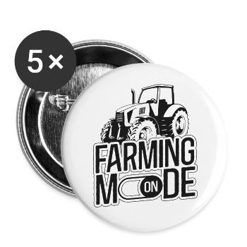 Farming Farmer Tractor Vintage - Buttons large 2.2''/56 mm (5-pack) - white - Front