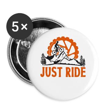 Enduro MTB Mountain Bike Riding - Buttons groß 56 mm (5er Pack) - Weiß - Vorne