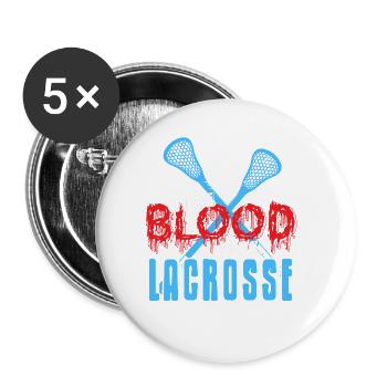 Retro Give Blood Play Lacrosse Awesome T-Shirt - Buttons large 2.2''/56 mm (5-pack) - white - Front