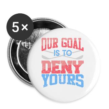 Our Goal Is To Deny Yours Funny Retro Lacrosse - Buttons groß 56 mm (5er Pack) - Weiß - Vorne