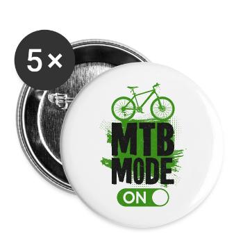 Enduro MTB Mountain Bike Riding - Buttons large 2.2''/56 mm (5-pack) - white - Front