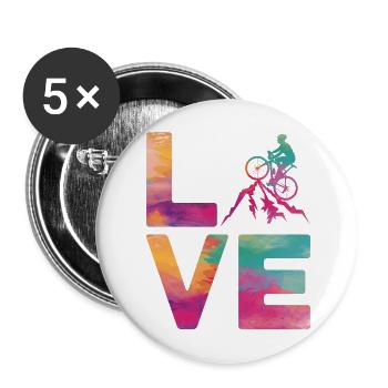 Funny Road Bike Riding Cycling - Buttons large 2.2''/56 mm (5-pack) - white - Front