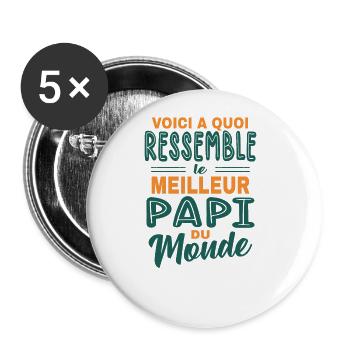Das Sieht Der Beste Opa Der Welt Aus - Buttons groß 56 mm (5er Pack) - Weiß - Vorne