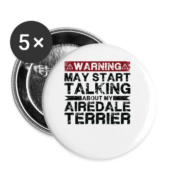 En parlant d’Airedale Terriers - Lot de 5 grands badges (56 mm) - blanc - Devant
