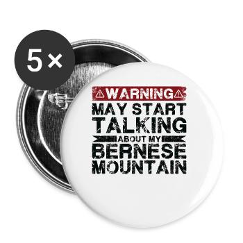 Speaking of Bernese Mountain - Buttons large 2.2''/56 mm (5-pack) - white - Front