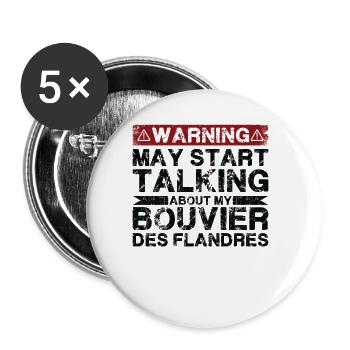 En parlant de Bouvier Des Flandres - Lot de 5 grands badges (56 mm) - blanc - Devant