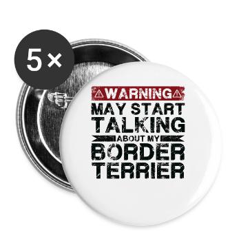 En parlant de Border Terriers - Lot de 5 grands badges (56 mm) - blanc - Devant