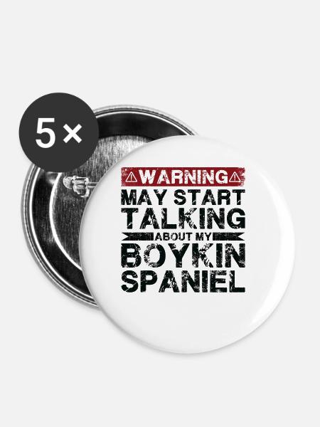 Apropos Boykin-Spaniel - Buttons groß 56 mm (5er Pack) - Weiß