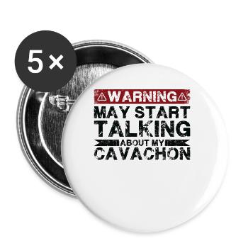 Speaking of Cavachon - Buttons large 2.2''/56 mm (5-pack) - white - Front