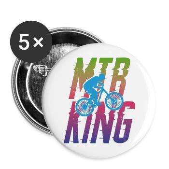 Enduro MTB Mountain Bike Riding - Buttons large 2.2''/56 mm (5-pack) - white - Front