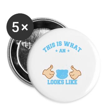 Voici à quoi ressemble un T-shirt COP génial - Lot de 5 grands badges (56 mm) - blanc - Devant